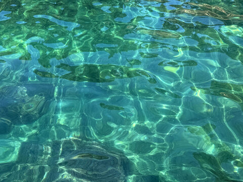 Stunning turquoise sea water surface.