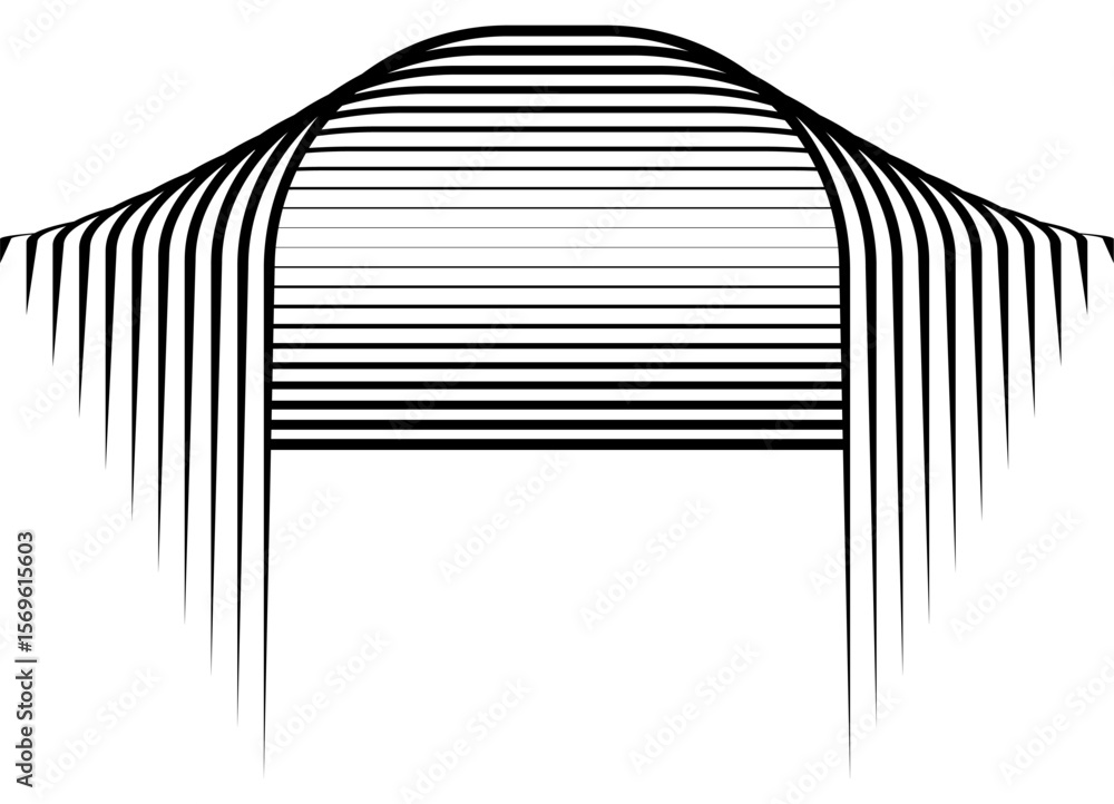 Poster abstract vector striped pattern of thin black parallel lines on a white background in retro style. d