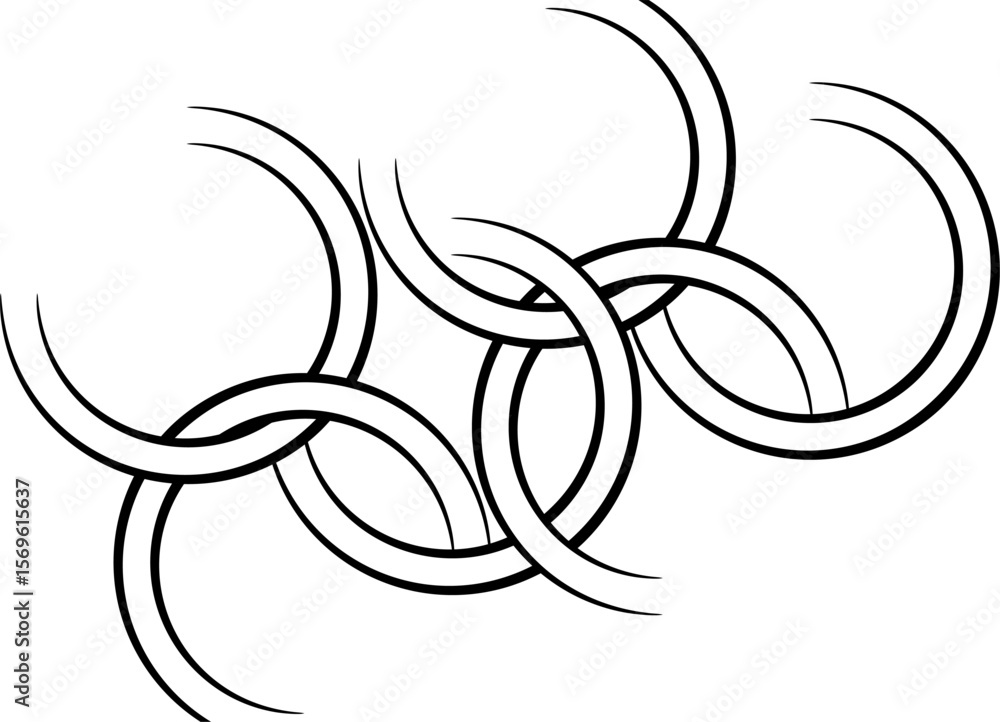 Poster abstract rings. vector pattern of thin black lines on a white background. design element for adverti