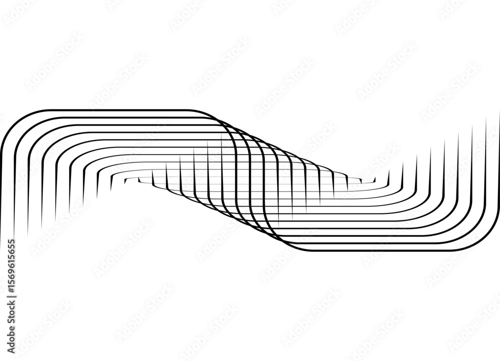 Poster vector striped pattern of thin black parallel lines on a white background in retro style. design ele