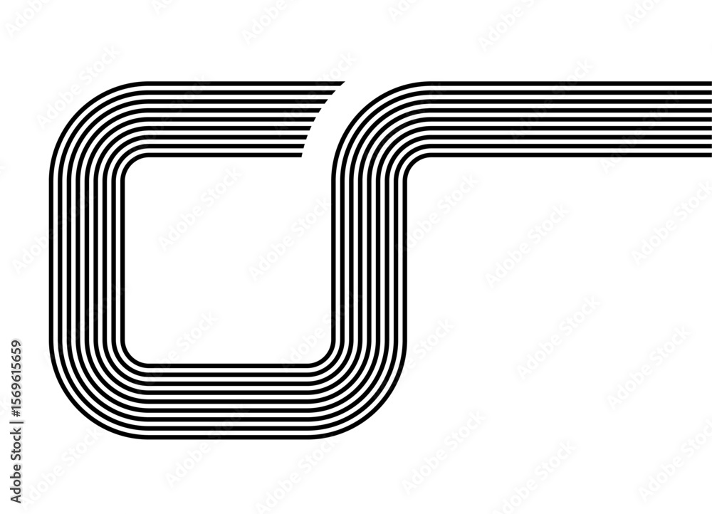 Poster vector pattern of black parallel lines on a white background in retro style. design element for adve