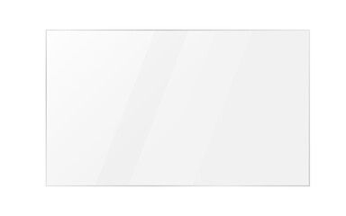 Realistic transparent acrylic sheet with shiny surface and subtle glare. Perfect for mockups, showcasing objects, UI overlays, or design presentations. High-quality PNG with see-through background.