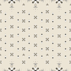 Minimal Beige and Black Tribal Geometric Seamless Pattern. Ideal for modern textile design, backgrounds, packaging, and digital products.
