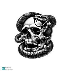 stippled illustration skull head style vector black and white background templates