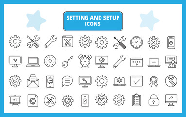 Settings and Setup Icons &ndash; Line Style Configuration and Tool Symbols