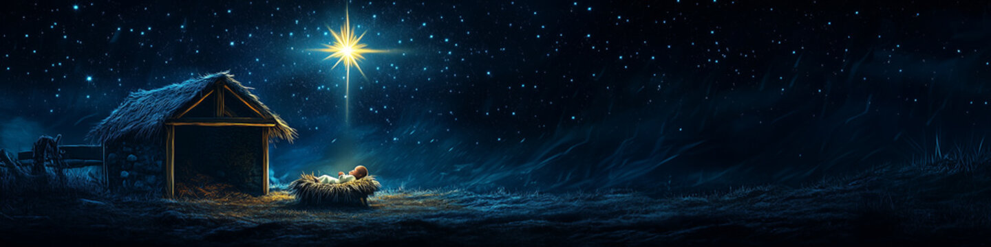 Star of Bethlehem nativity scene