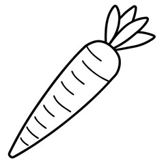 Elegant Carrot Outline Vector