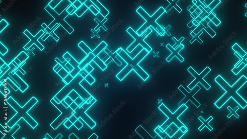 Aufkleber glowing cross mark. computer generated 3d render