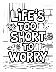 hand drawn motivational quote coloring pages