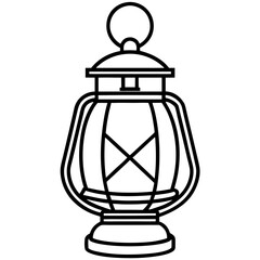 Elegant Lantern Line Art Vector