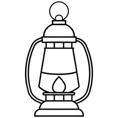 Obraz premium Elegant Lantern Line Art Vector