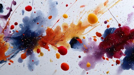 Colorful spontaneous abstract splashes