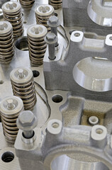 Cylinder head of an internal combustion engine with the cover removed