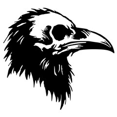 Crow skull silhouette