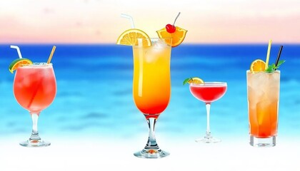 Bunte Cocktail-Klassiker: Sex on the Beach, Sea Breeze, Planter’s Punch & Painkiller