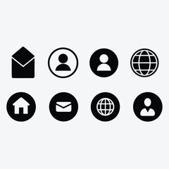 Vector art of set of communication and user icons isolated on white background