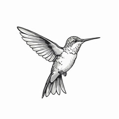 Minimalist Black and White Hummingbird Vector Logo Design**
