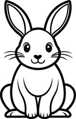 Cute cartoon bunny sitting rabbit animal vector icon