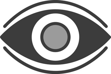 Dark eye iris white pupil vision sight vector icon