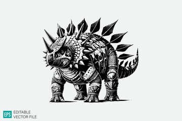dinosaur illustration vector black and white background templates