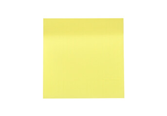 A blank yellow sticky note isolated on transparent background is ready for reminders and messages