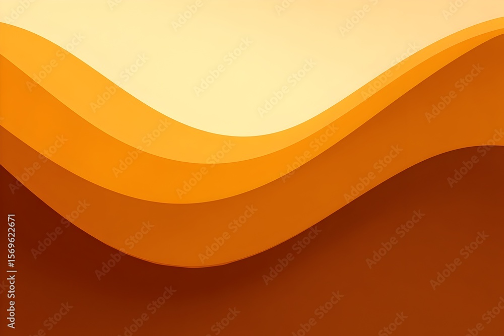 Aufkleber abstract background with smooth orange waves. modern curved shapes graphic design. colorful horizont