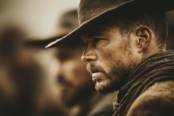 Fototapeta premium Contemplative Cowboy Portrait