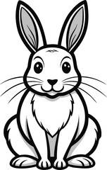 White rabbit with large eyes and long ears bunny animal