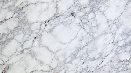 Elegant white marble surface with intricate gray veining, showcasing natural stone texture and patterns, ideal for backgrounds and design projects in various applications