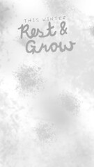 Phone Wallpaper of Winter Mental Health Quote against Grey Frosty Background