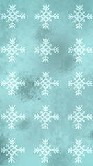 Phone Wallpaper of Snowflake Repeat Pattern against Blue Textured Background