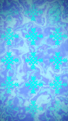 Phone Wallpaper of Snowflake Repeat Pattern against Blue Marble Background