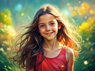 Beautiful Young Girl Portrait - Candid Smile, Natural Light