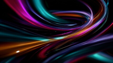 Neon swirling lines digital art
