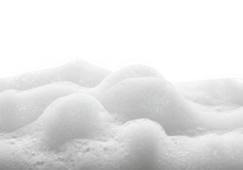 White soap foam with bubbles isolated on transparent background