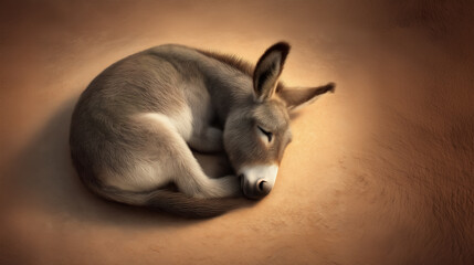 Funny Yet Peaceful Donkey in Catlike Curl
