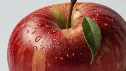 Fresh Red Apple on White