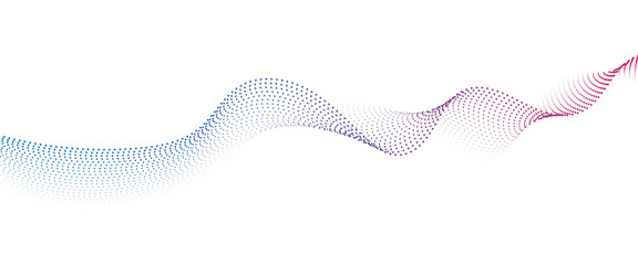 Flowing Dot Wave halftone gradient pattern on transparent background	
