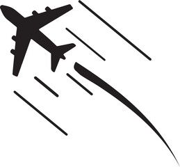 Flying Airplane Takeoff Icon Set – Departure Symbols Collection.eps