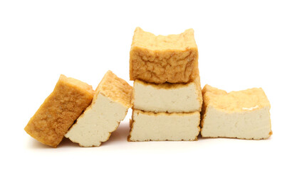 Organic Tofu Isolated on White