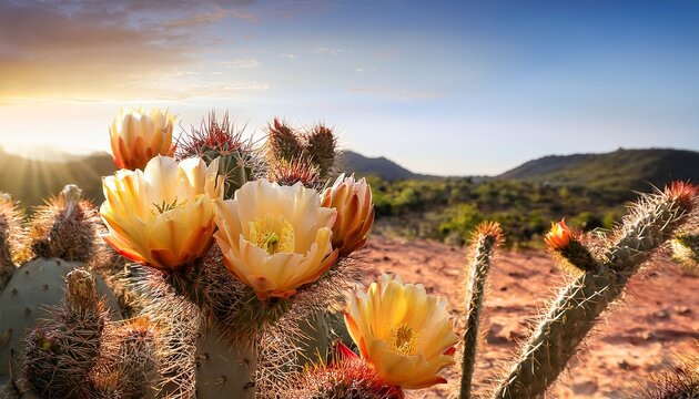 cacto xique xique florido na caatinga