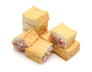 Tofu bubble on the white background 