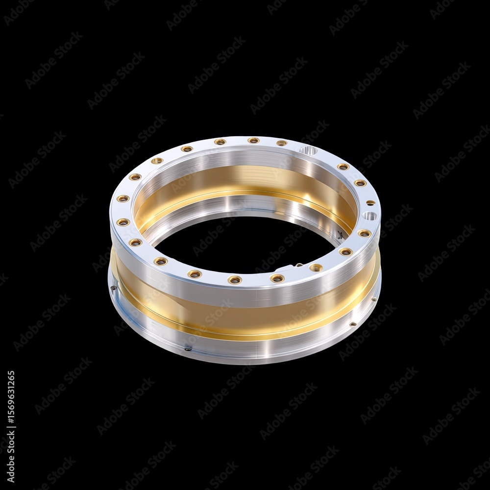 Aufkleber detailed turbine engine core component featuring multiple rings, showcasing blend of metallic textur