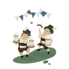 cartoon chibi character celebrate Oktoberfest events