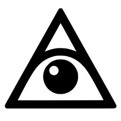 Cute one-eyed triangle symbol silhouette