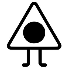 Cute one-eyed triangle symbol silhouette