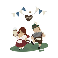 cartoon chibi character celebrate Oktoberfest events