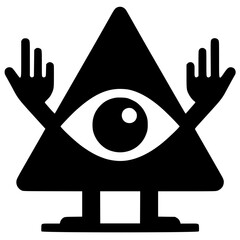 Cute one-eyed triangle symbol silhouette