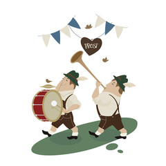 cartoon chibi character celebrate Oktoberfest events