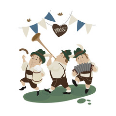 cartoon chibi character celebrate Oktoberfest events